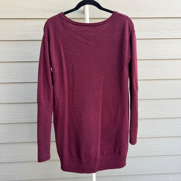 Athleta Merino Wool Tunic Sweater Long Sleeve Burgundy Size M - Picture 2 of 4